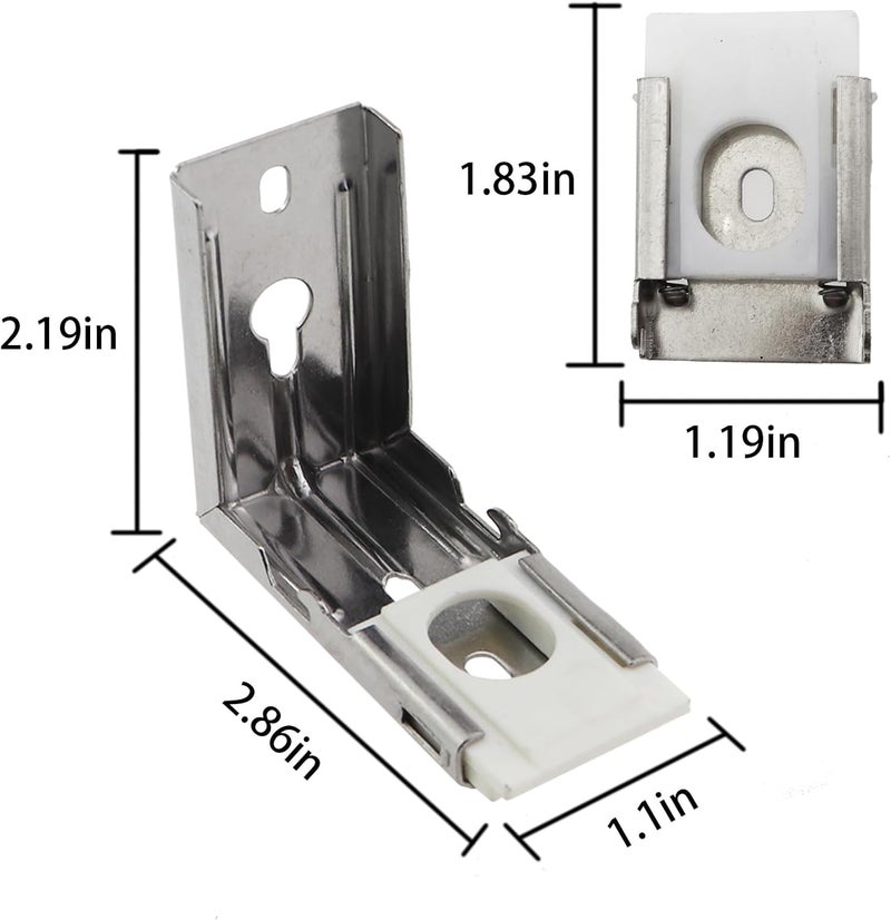 Caishun 2 Sets 2.8x1.2inch Silver Metal Vertical Blind Mounting Bracket Replacement Mounting Hardware for Interior and Exterior Zebra Roller Blinds and Soft Screen Shades - Image 2
